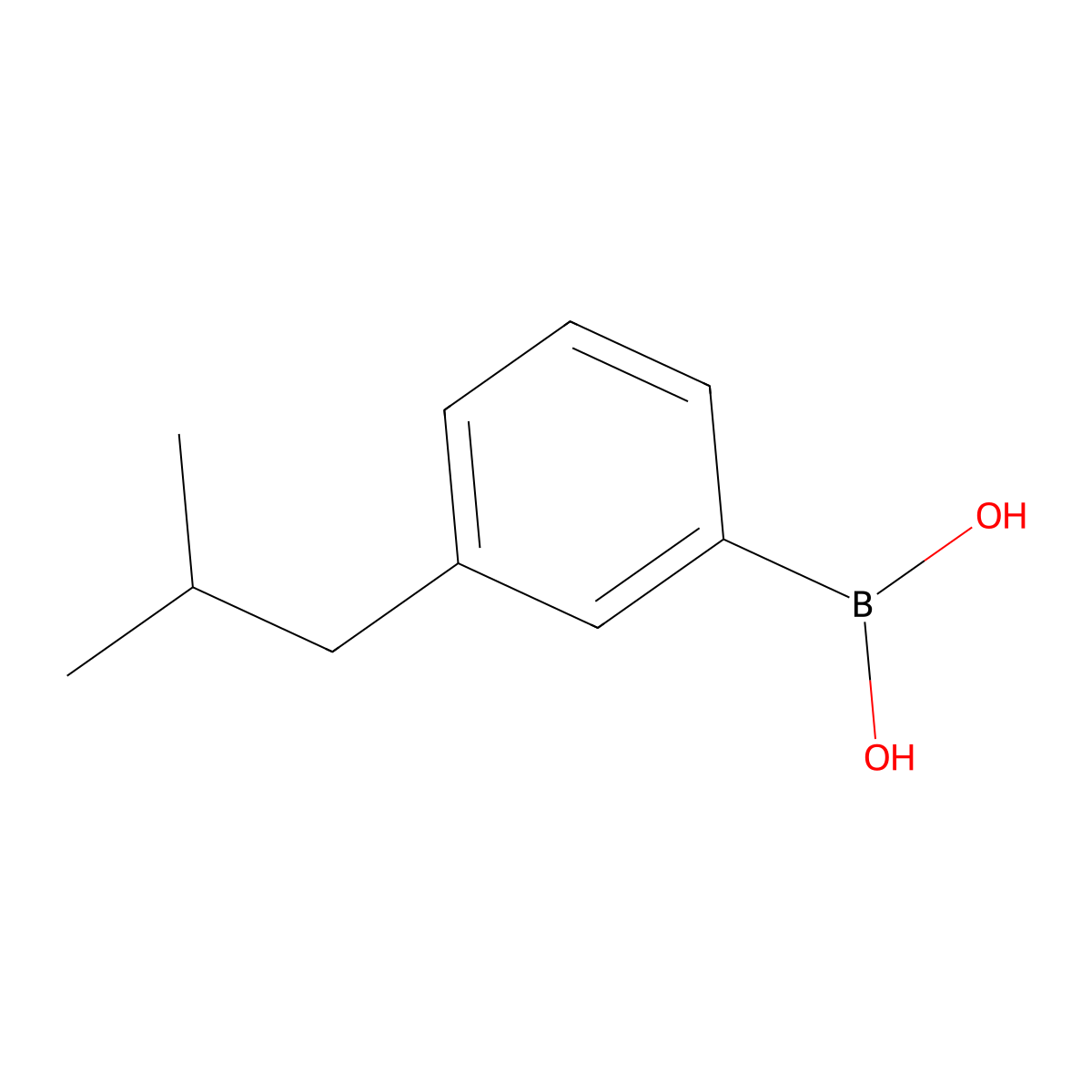 3-Isobutylphenylboronic acid molecular structure, CAS 153624-42-1