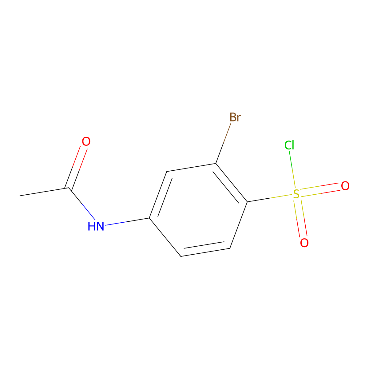 2-Bromo-4-acetamidobenzene-1-sulfonyl chloride molecular structure, CAS 153624-64-7