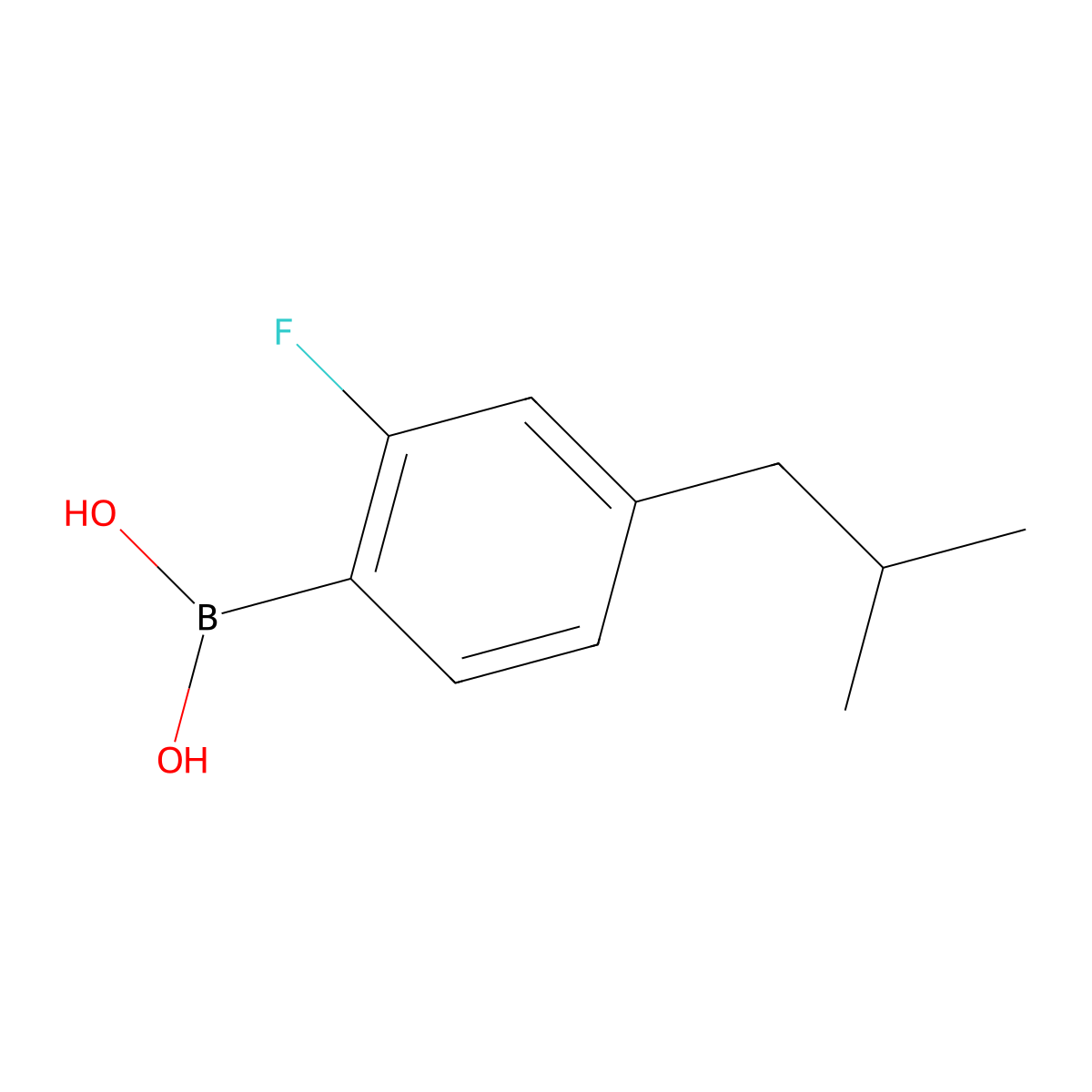(2-Fluoro-4-(2-methylpropyl)phenyl)boronic acid molecular structure, CAS 153624-68-1