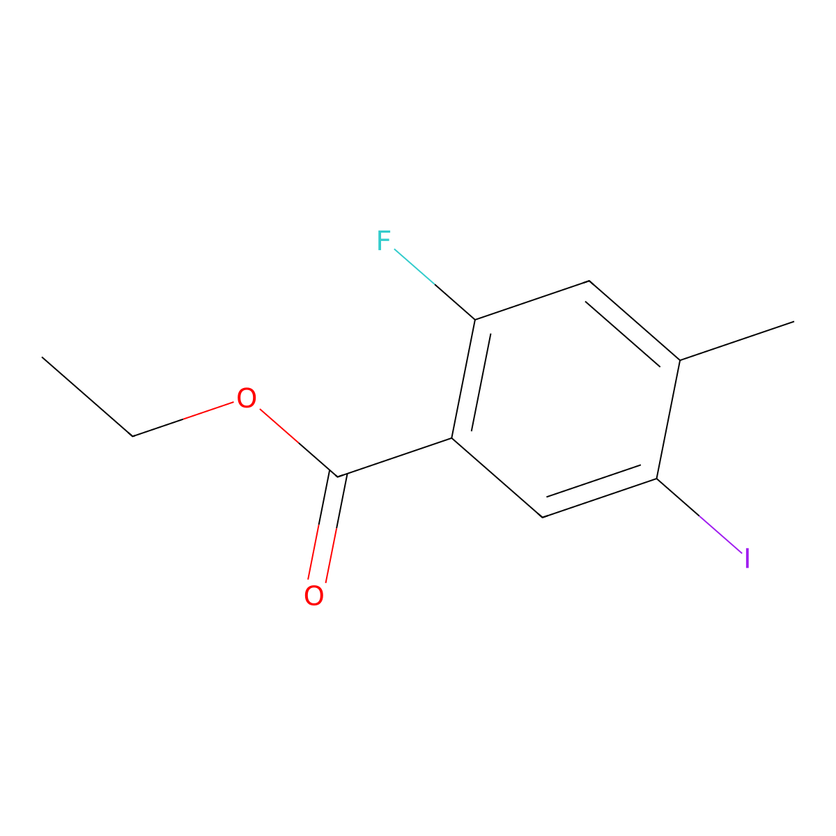 Ethyl 2-fluoro-5-iodo-4-methylbenzoate molecular structure, CAS 1536244-45-7