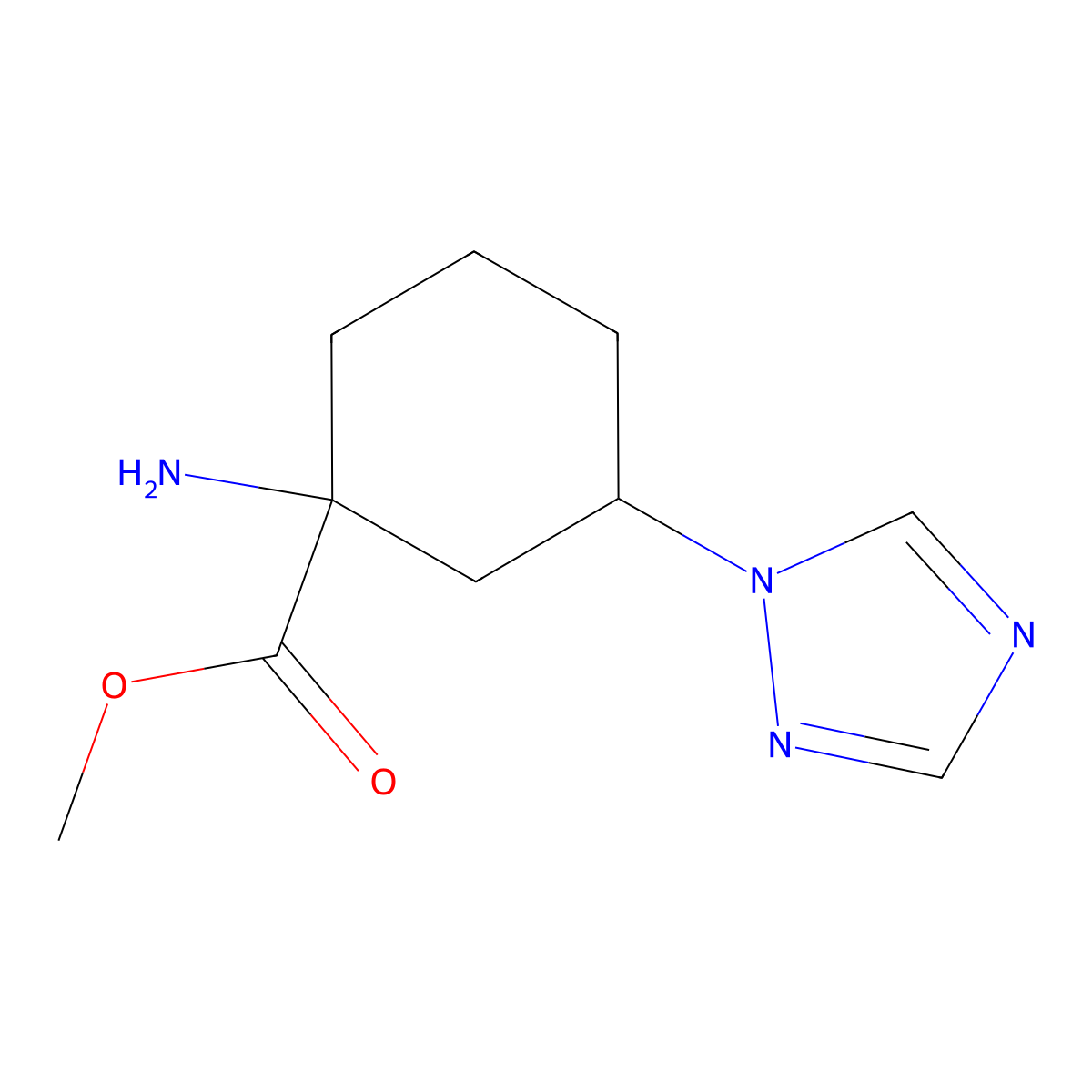 Methyl 1-amino-3-(1h-1,2,4-triazol-1-yl)cyclohexane-1-carboxylate molecular structure, CAS 1536244-47-9