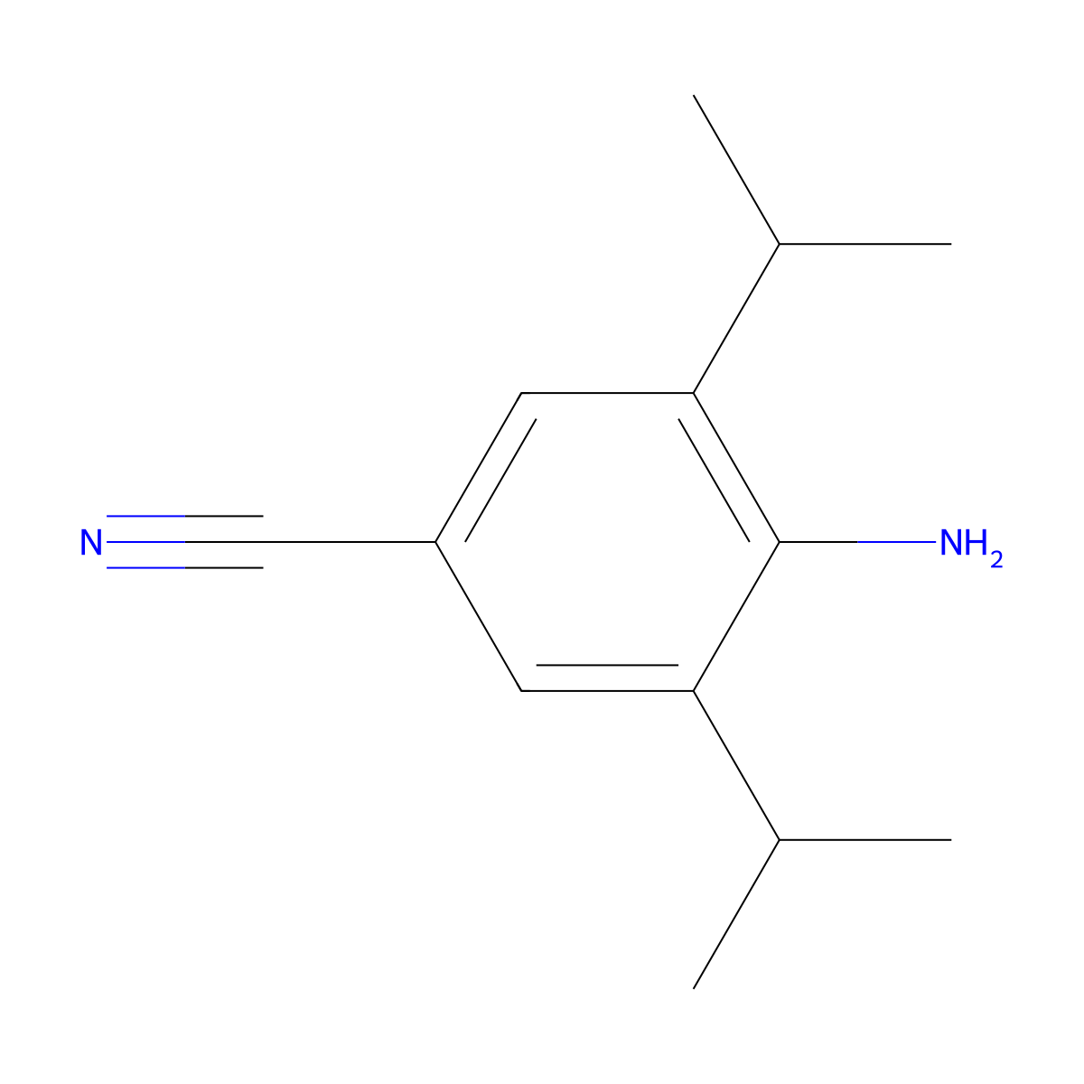 4-Amino-3,5-diisopropylbenzonitrile molecular structure, CAS 153625-24-2