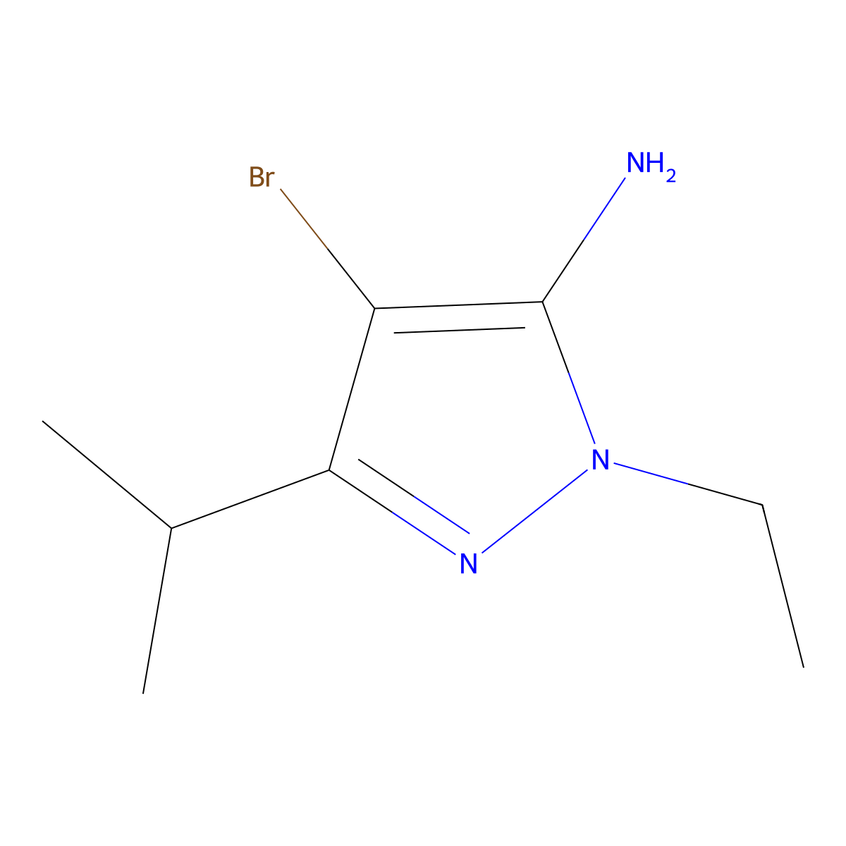 4-Bromo-1-ethyl-3-isopropyl-1H-pyrazol-5-amine molecular structure, CAS 1536252-20-6