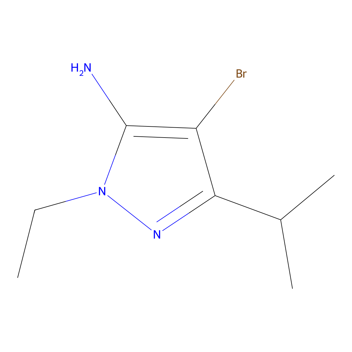 4-Bromo-1-ethyl-3-isopropyl-1H-pyrazol-5-amine molecular structure, CAS 1536252-20-6