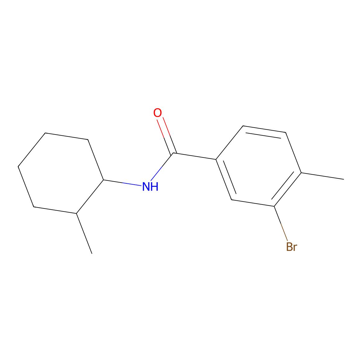 3-Bromo-4-methyl-N-(2-methylcyclohexyl)benzamide molecular structure, CAS 1536257-69-8