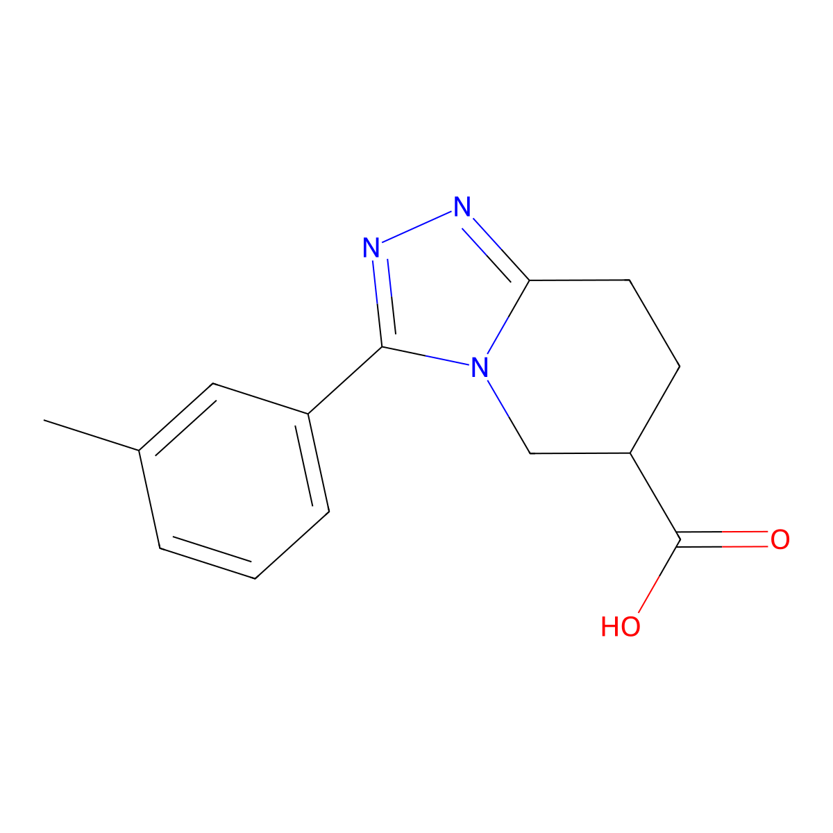 3-(3-methylphenyl)-5H,6H,7H,8H-[1,2,4]triazolo[4,3-a]pyridine-6-carboxylic acid molecular structure, CAS 1536259-68-3