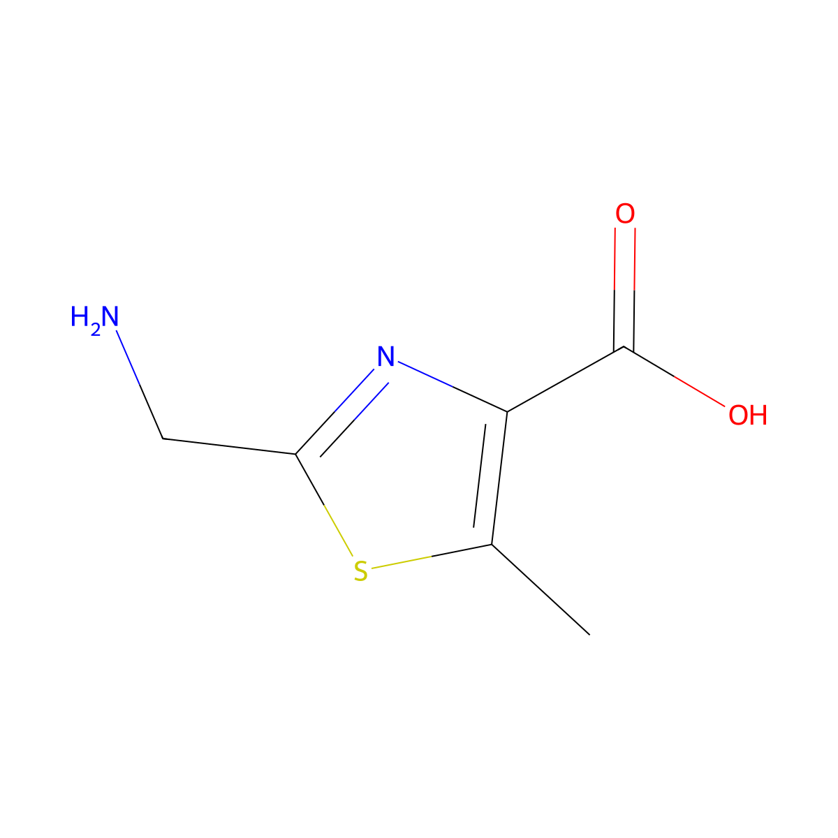 2-(Aminomethyl)-5-methyl-1,3-thiazole-4-carboxylic acid molecular structure, CAS 1536274-89-1