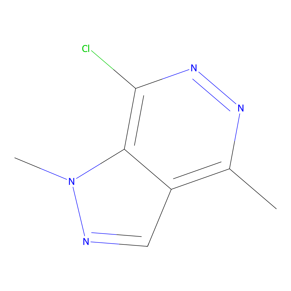 7-chloro-1,4-dimethyl-1H-pyrazolo[3,4-d]pyridazine molecular structure, CAS 1536276-36-4