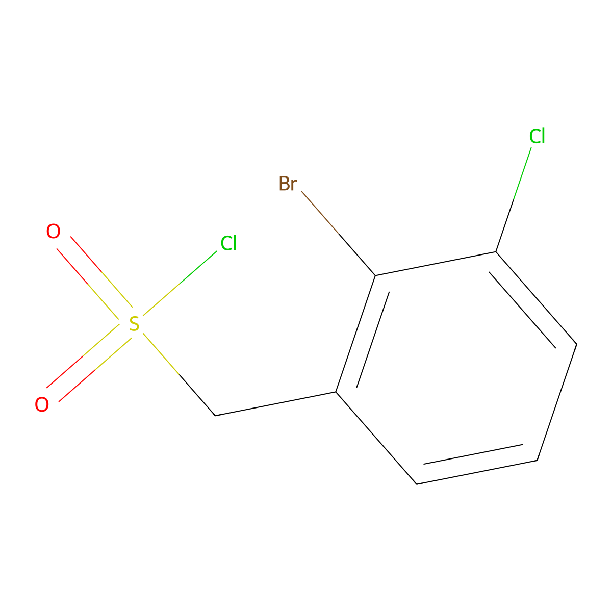 (2-Bromo-3-chlorophenyl)methanesulfonyl chloride molecular structure, CAS 1536276-49-9