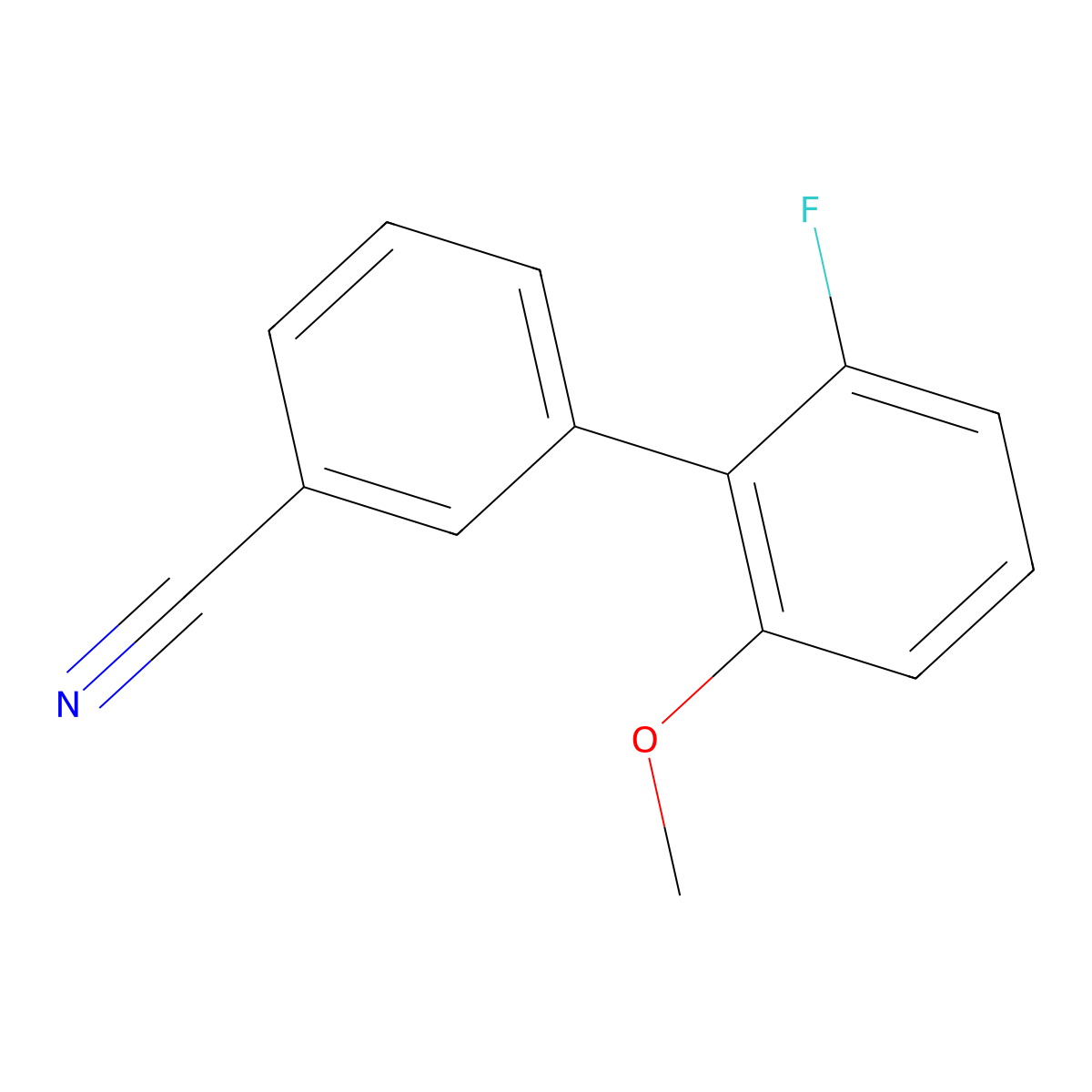 2'-Fluoro-6'-methoxy[1,1'-biphenyl]-3-carbonitrile molecular structure, CAS 1536281-85-2