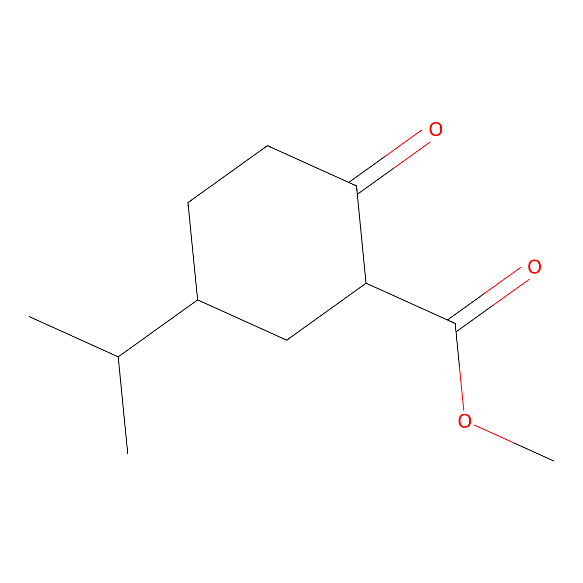 Methyl 2-oxo-5-(propan-2-yl)cyclohexane-1-carboxylate molecular structure, CAS 153629-84-6