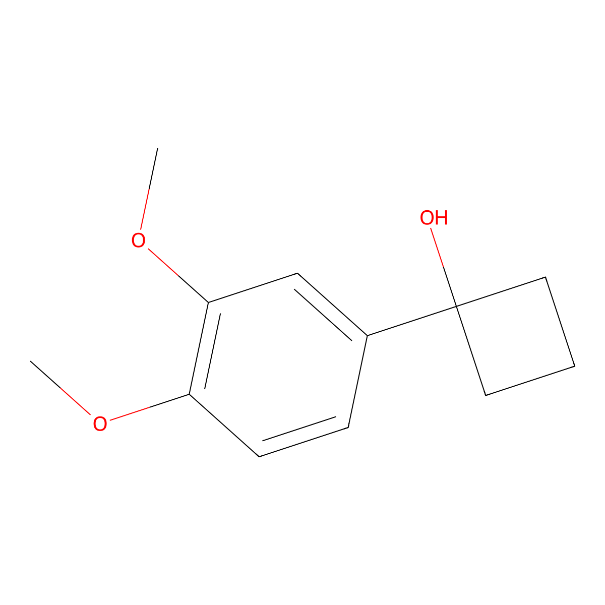 1-(3,4-Dimethoxyphenyl)cyclobutanol molecular structure, CAS 1536291-54-9
