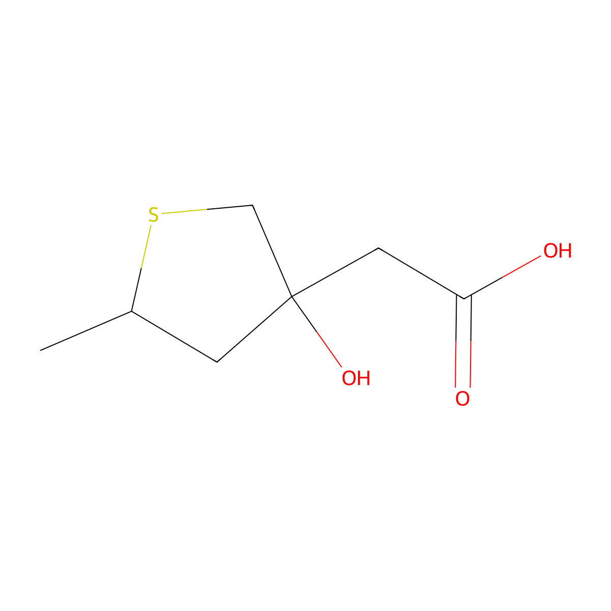 2-(3-Hydroxy-5-methylthiolan-3-yl)acetic acid molecular structure, CAS 1536294-99-1