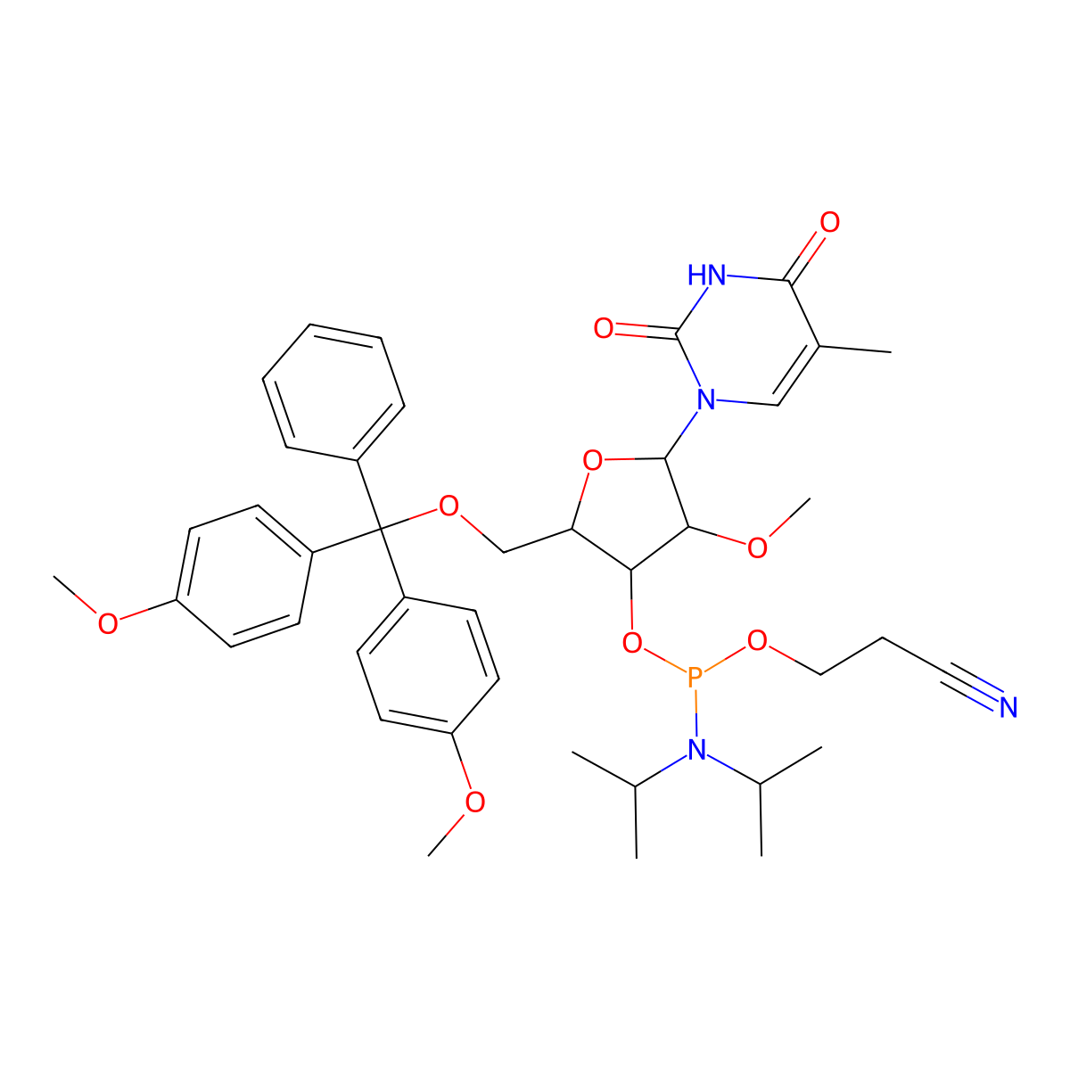 2'-O-Methyl-5-methyl-U cep molecular structure, CAS 153631-20-0