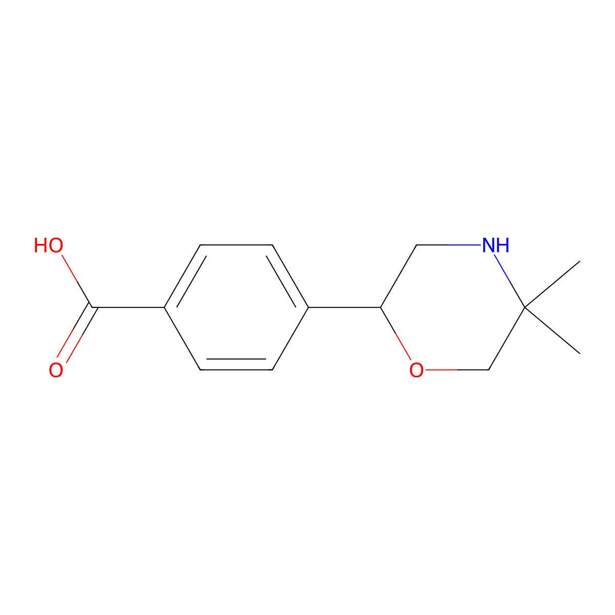 4-(5,5-Dimethylmorpholin-2-yl)benzoic acid molecular structure, CAS 1536312-40-9