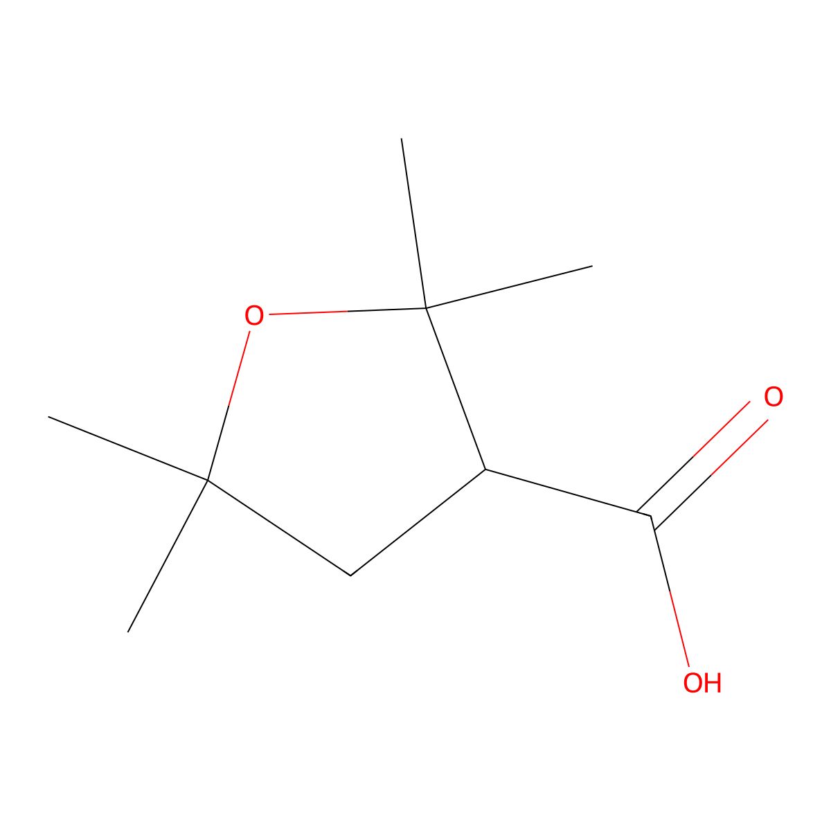 2,2,5,5-Tetramethyloxolane-3-carboxylic acid molecular structure, CAS 1536314-14-3