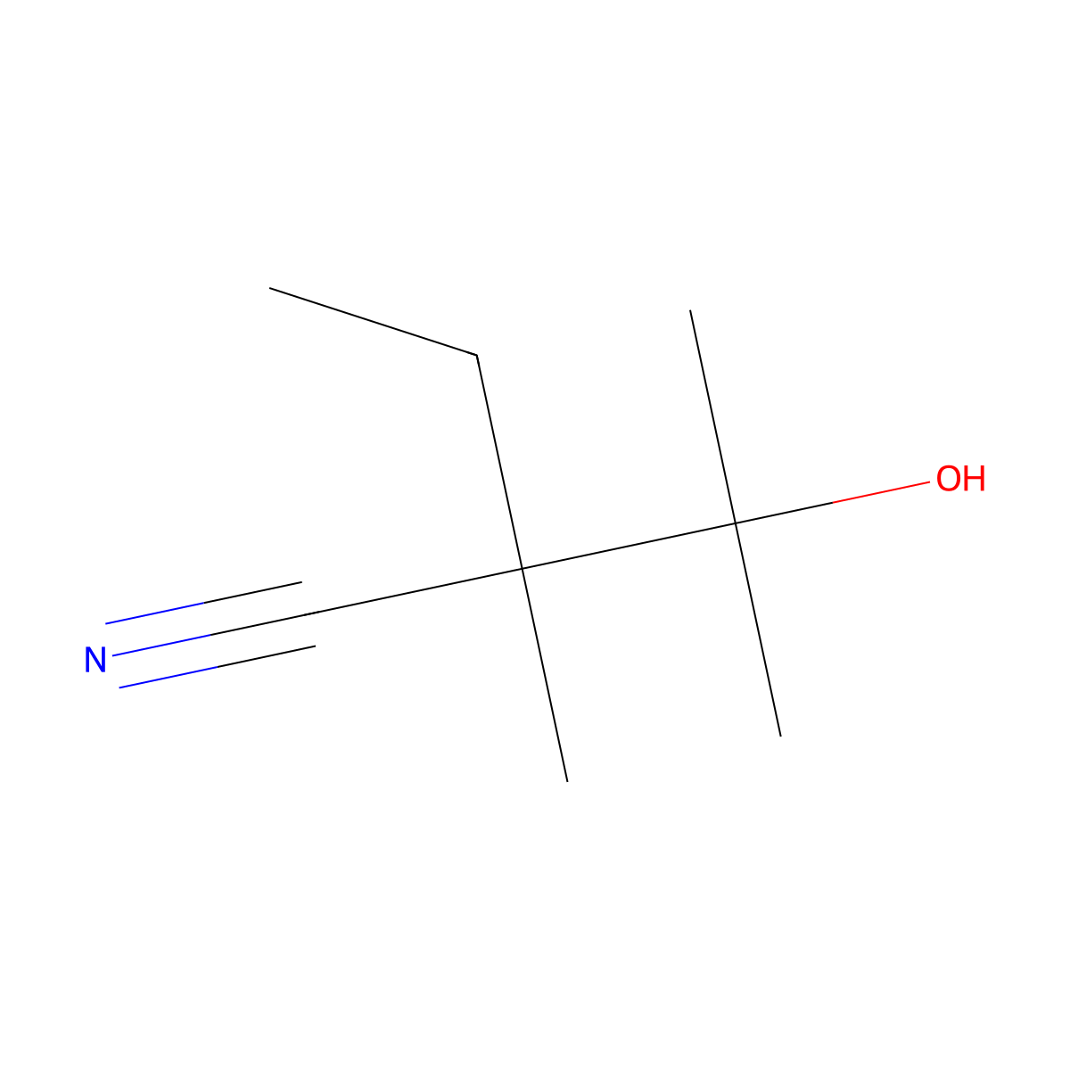 2-Ethyl-3-hydroxy-2,3-dimethylbutanenitrile molecular structure, CAS 1536315-36-2