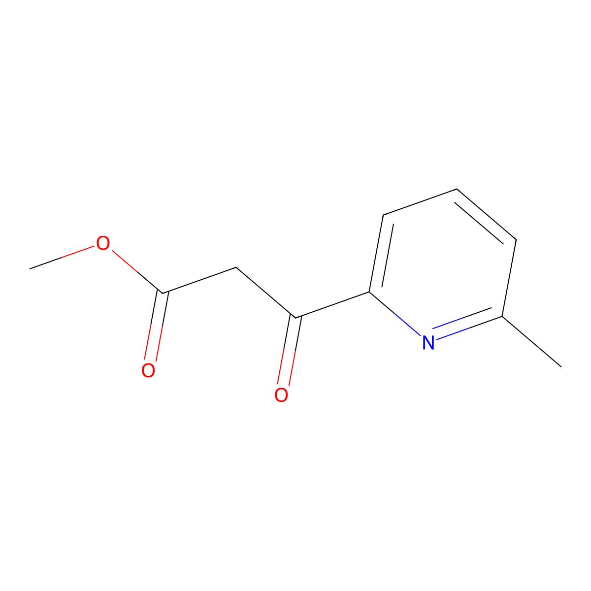 Methyl 3-(6-methylpyridin-2-yl)-3-oxopropanoate molecular structure, CAS 1536328-47-8