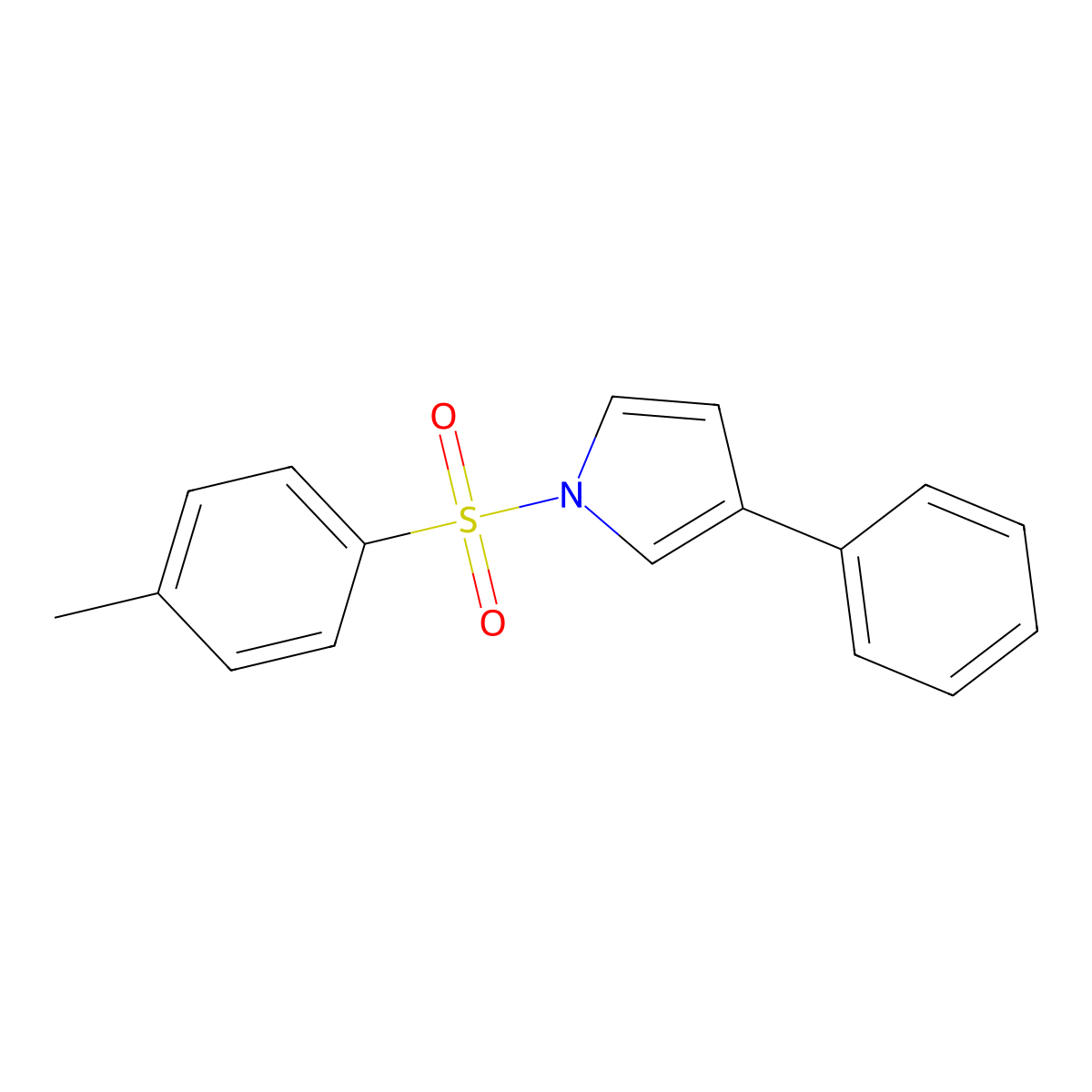 1H-Pyrrole, 1-[(4-methylphenyl)sulfonyl]-3-phenyl- molecular structure, CAS 153633-35-3