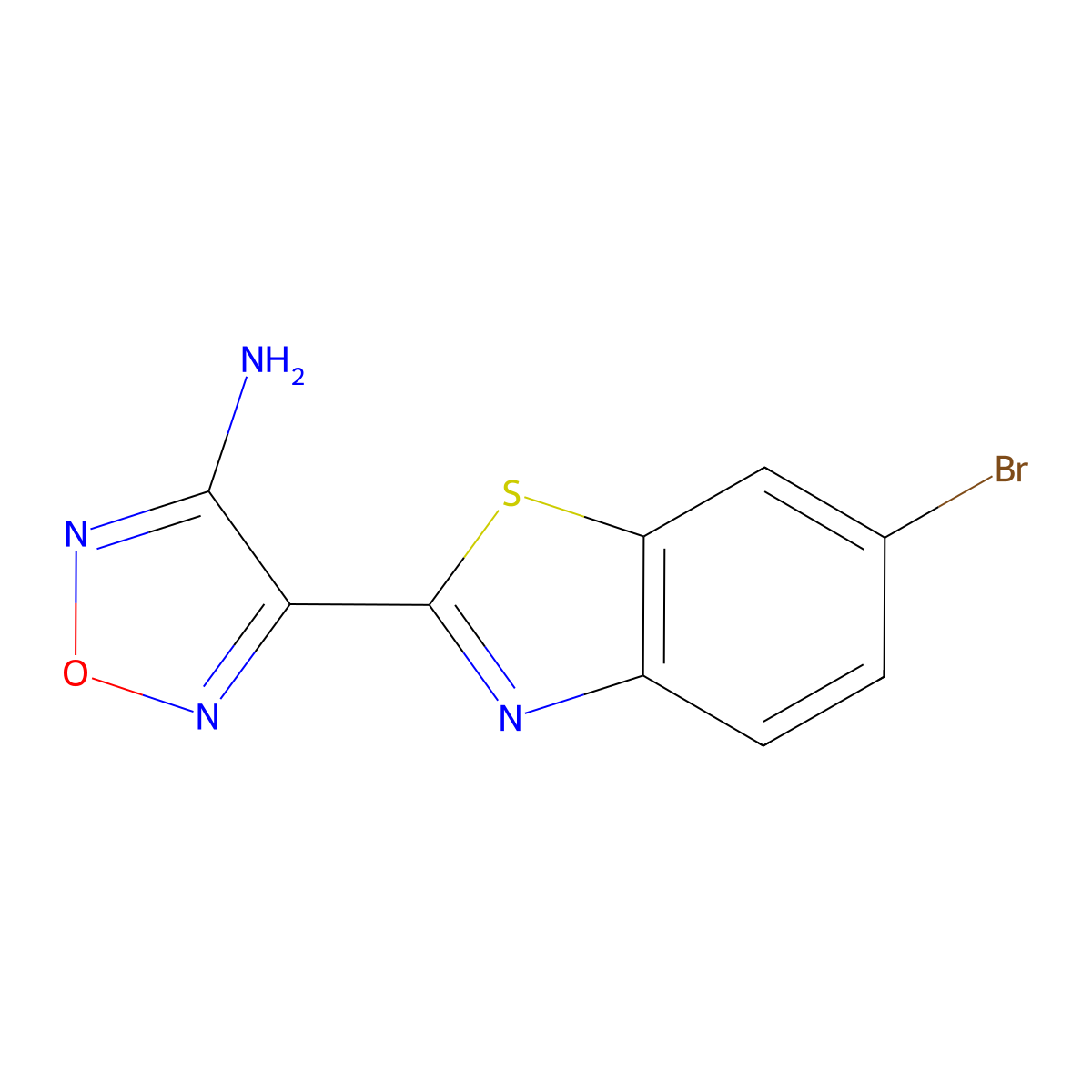 4-(6-Bromo-1,3-benzothiazol-2-yl)-1,2,5-oxadiazol-3-amine molecular structure, CAS 1536334-84-5