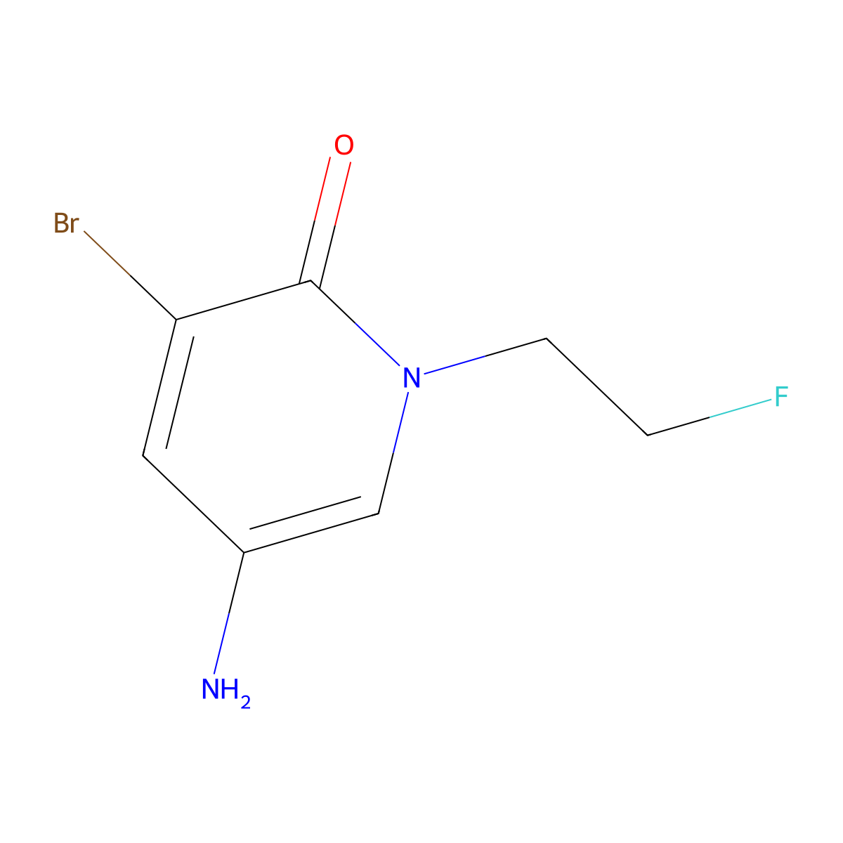 5-Amino-3-bromo-1-(2-fluoroethyl)-1,2-dihydropyridin-2-one molecular structure, CAS 1536343-40-4