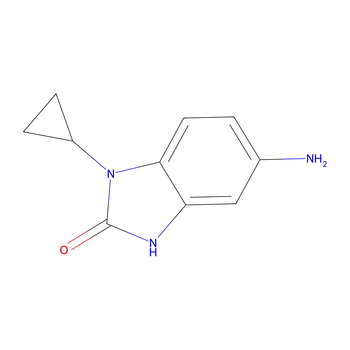 5-amino-1-cyclopropyl-2,3-dihydro-1H-1,3-benzodiazol-2-one molecular structure, CAS 1536352-23-4