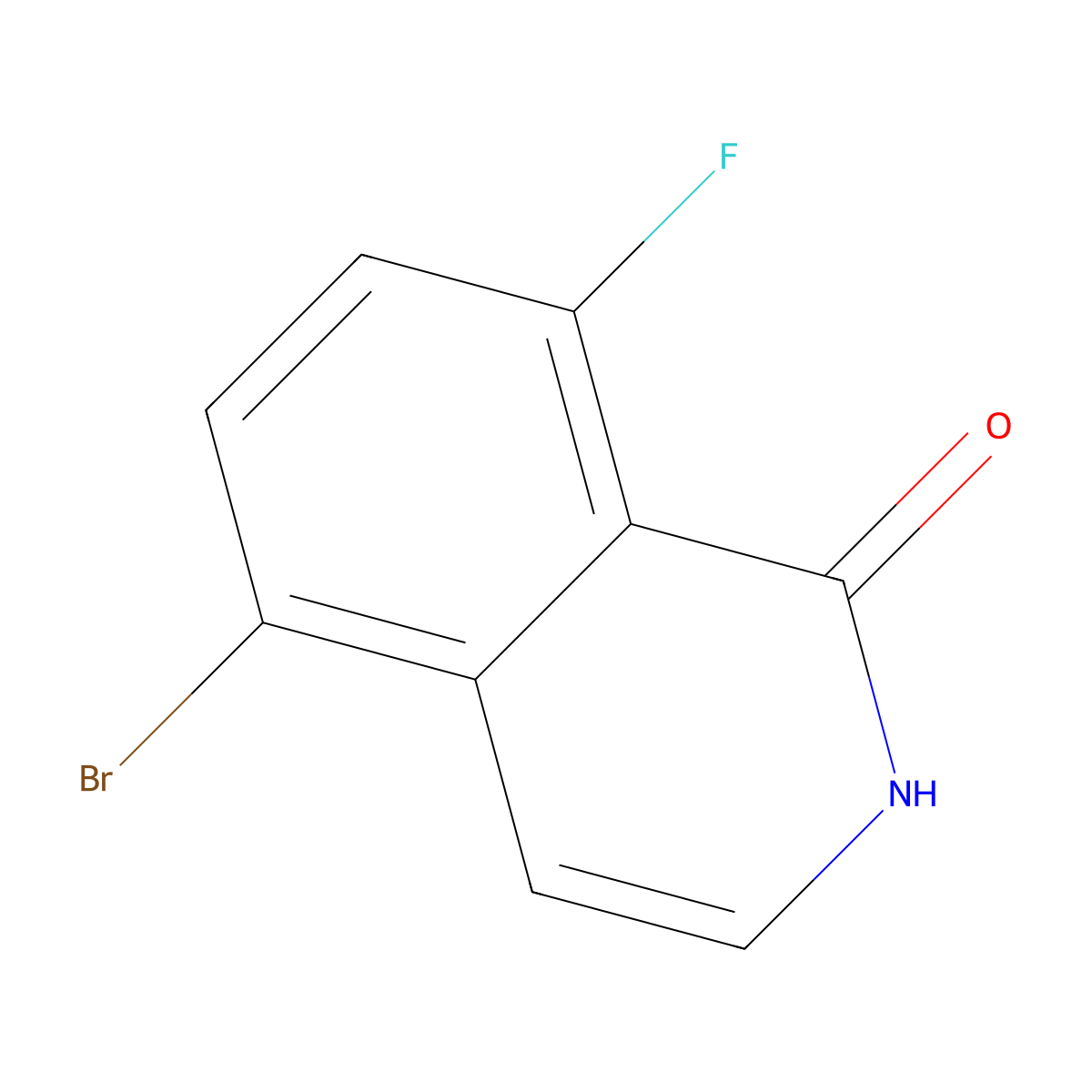 5-Bromo-8-fluoroisoquinolin-1(2H)-one molecular structure, CAS 1536364-85-8