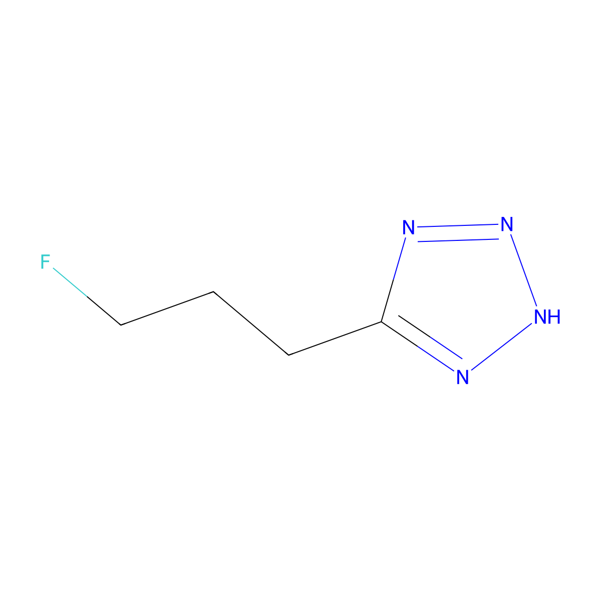 5-(3-fluoropropyl)-1H-1,2,3,4-tetrazole molecular structure, CAS 1536385-87-1