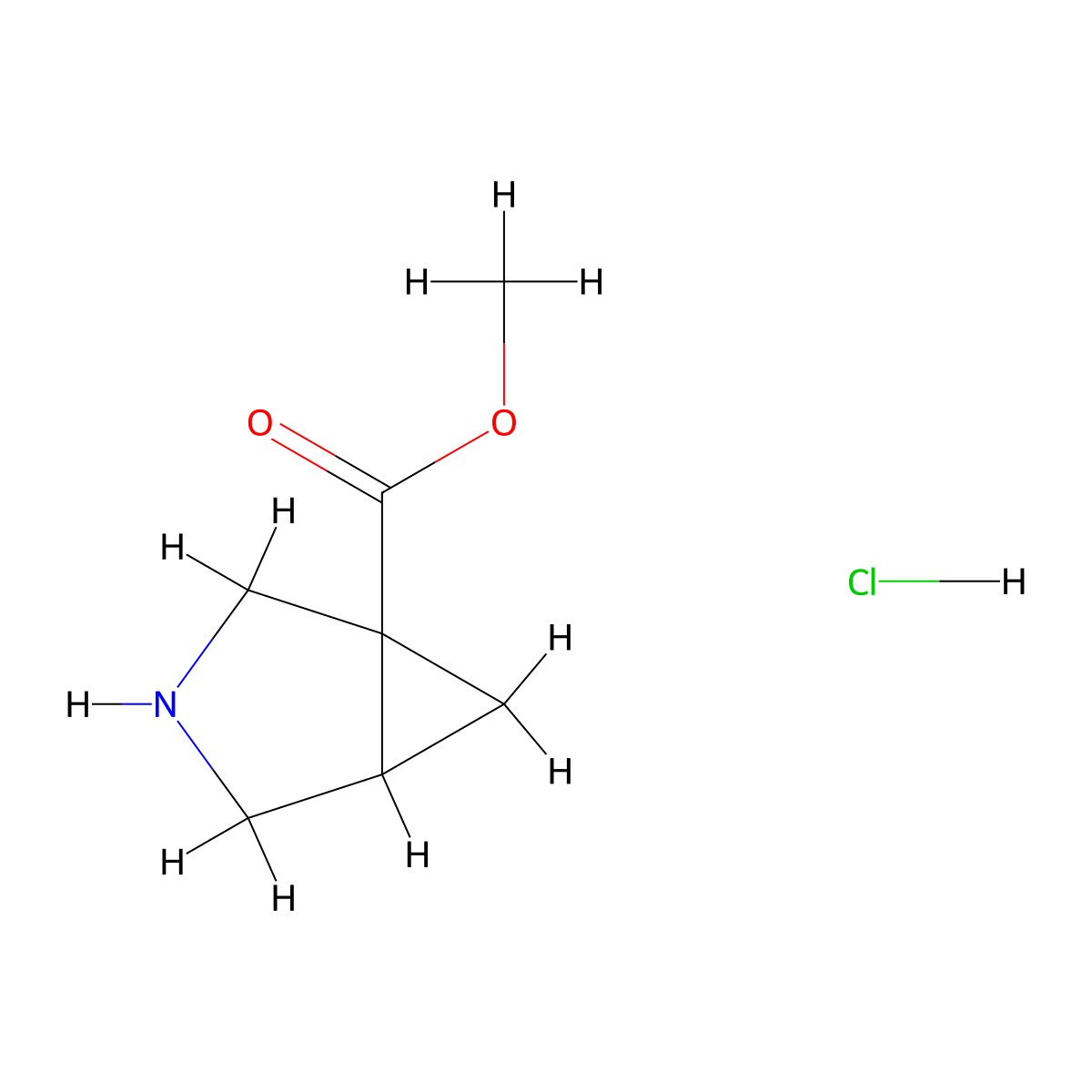 Methyl 3-azabicyclo[3.1.0]hexane-1-carboxylate hydrochloride molecular structure, CAS 1536392-01-4