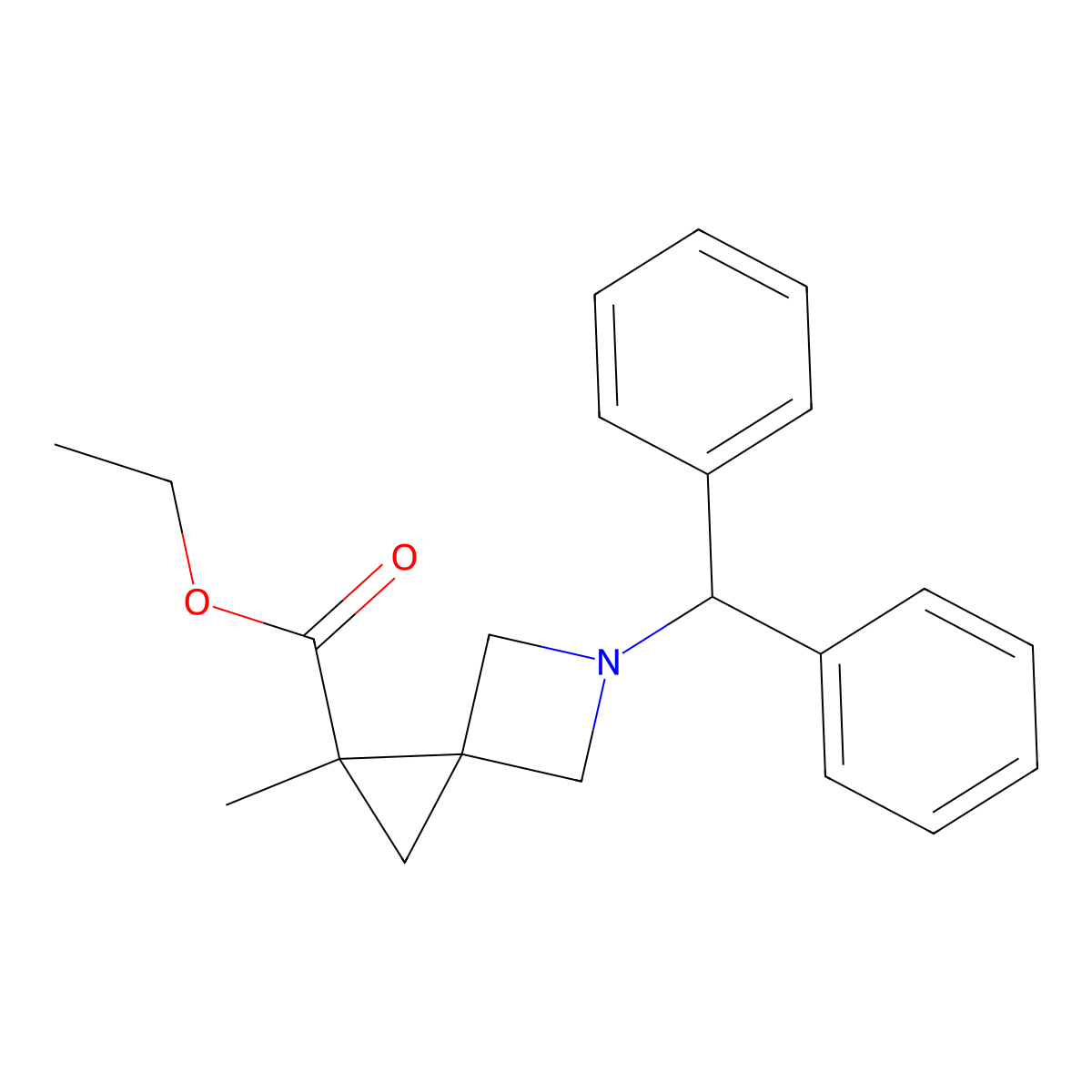 Ethyl 5-benzhydryl-1-methyl-5-azaspiro[2.3]hexane-1-carboxylate molecular structure, CAS 1536392-48-9