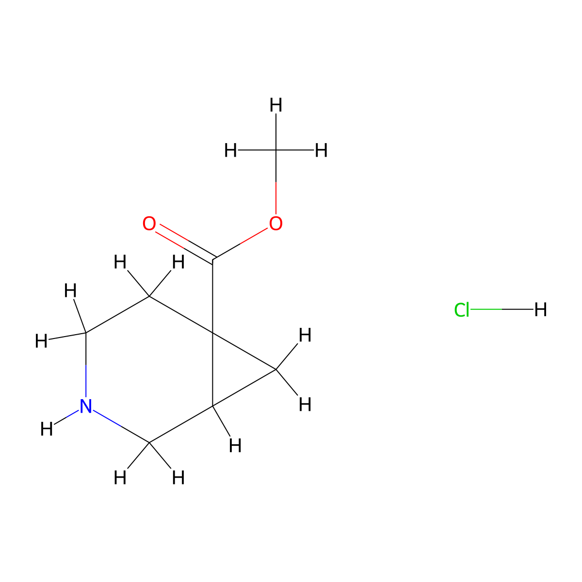 Methyl 3-azabicyclo[4.1.0]heptane-6-carboxylate hydrochloride molecular structure, CAS 1536393-03-9