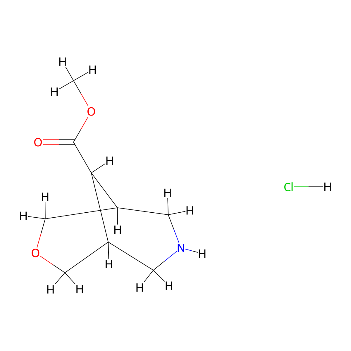 Methyl 3-oxa-7-azabicyclo[3.3.1]nonane-9-carboxylate hydrochloride molecular structure, CAS 1536394-89-4