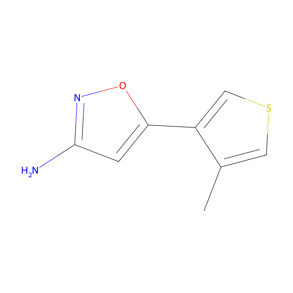5-(4-Methylthiophen-3-yl)isoxazol-3-amine molecular structure, CAS 1536396-71-0
