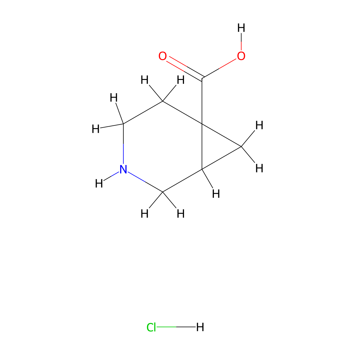 3-Azabicyclo[4.1.0]heptane-6-carboxylic acid hydrochloride molecular structure, CAS 1536398-58-9