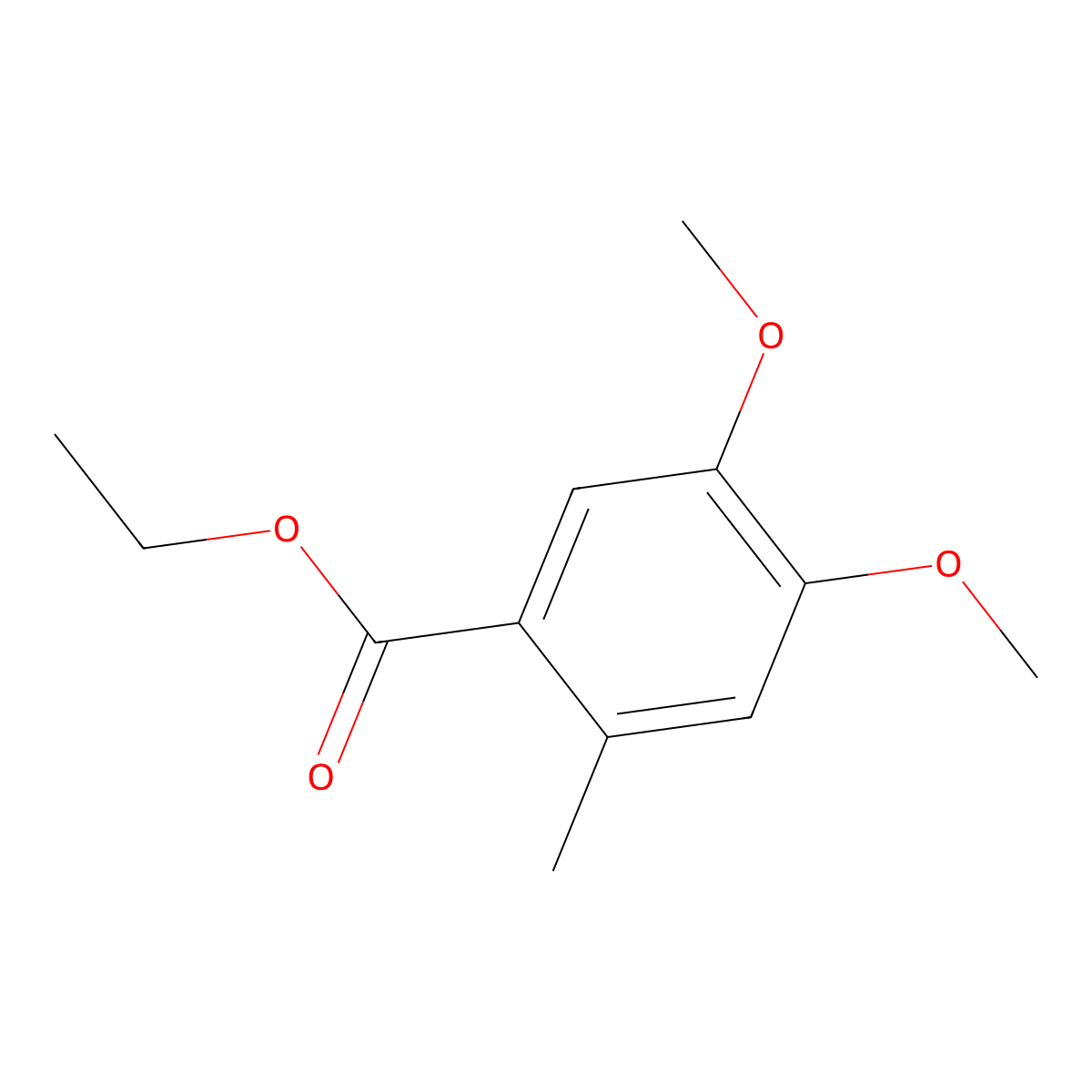 Ethyl 4,5-dimethoxy-2-methylbenzoate molecular structure, CAS 15364-83-7