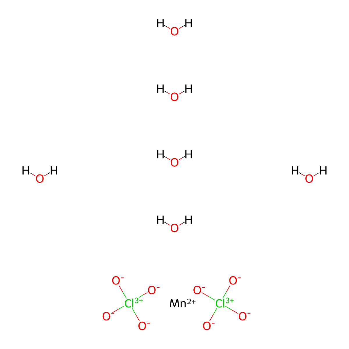 Manganese(II) perchlorate hexahydrate molecular structure, CAS 15364-94-0