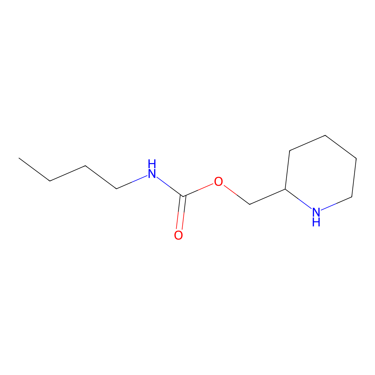 (piperidin-2-yl)methyl N-butylcarbamate molecular structure, CAS 1536405-18-1