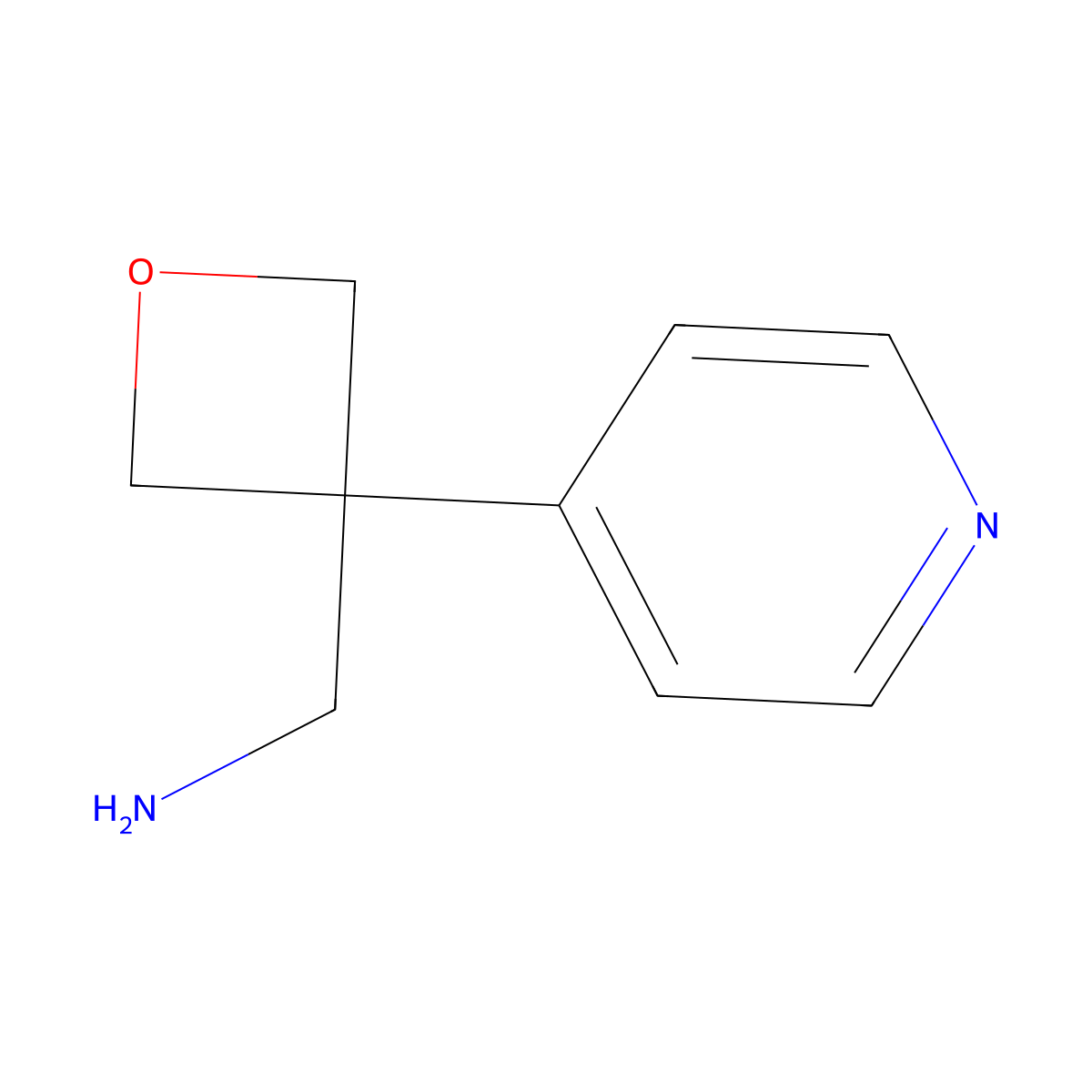 (3-(Pyridin-4-yl)oxetan-3-yl)methanamine molecular structure, CAS 1536415-58-3