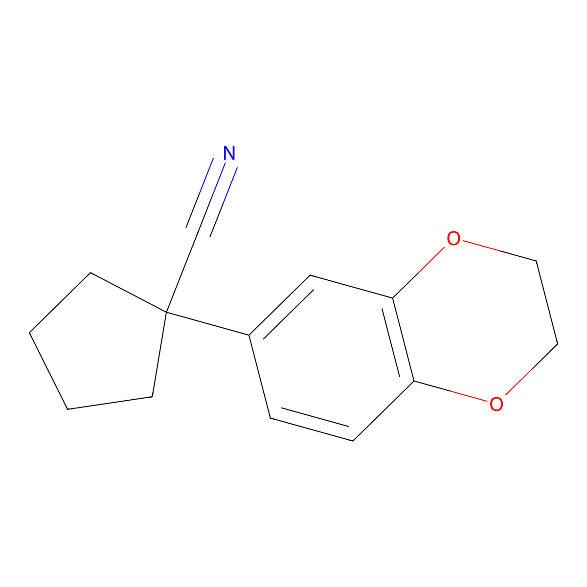 1-(2,3-Dihydro-1,4-benzodioxin-6-yl)cyclopentane-1-carbonitrile molecular structure, CAS 153643-84-6