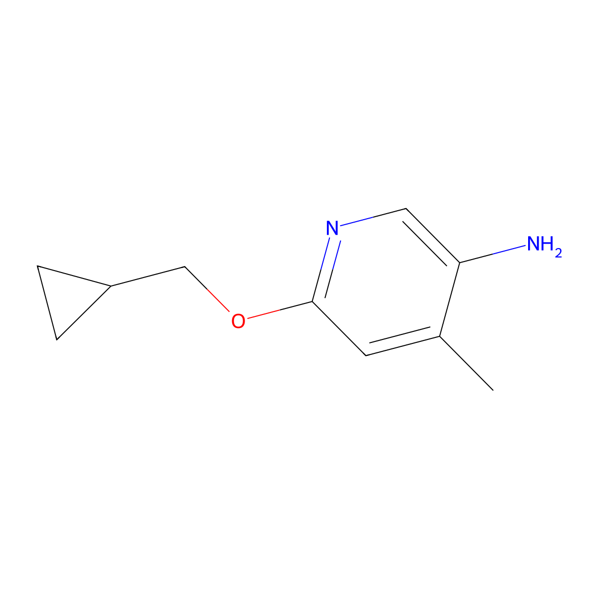 6-(Cyclopropylmethoxy)-4-methylpyridin-3-amine molecular structure, CAS 1536437-22-5