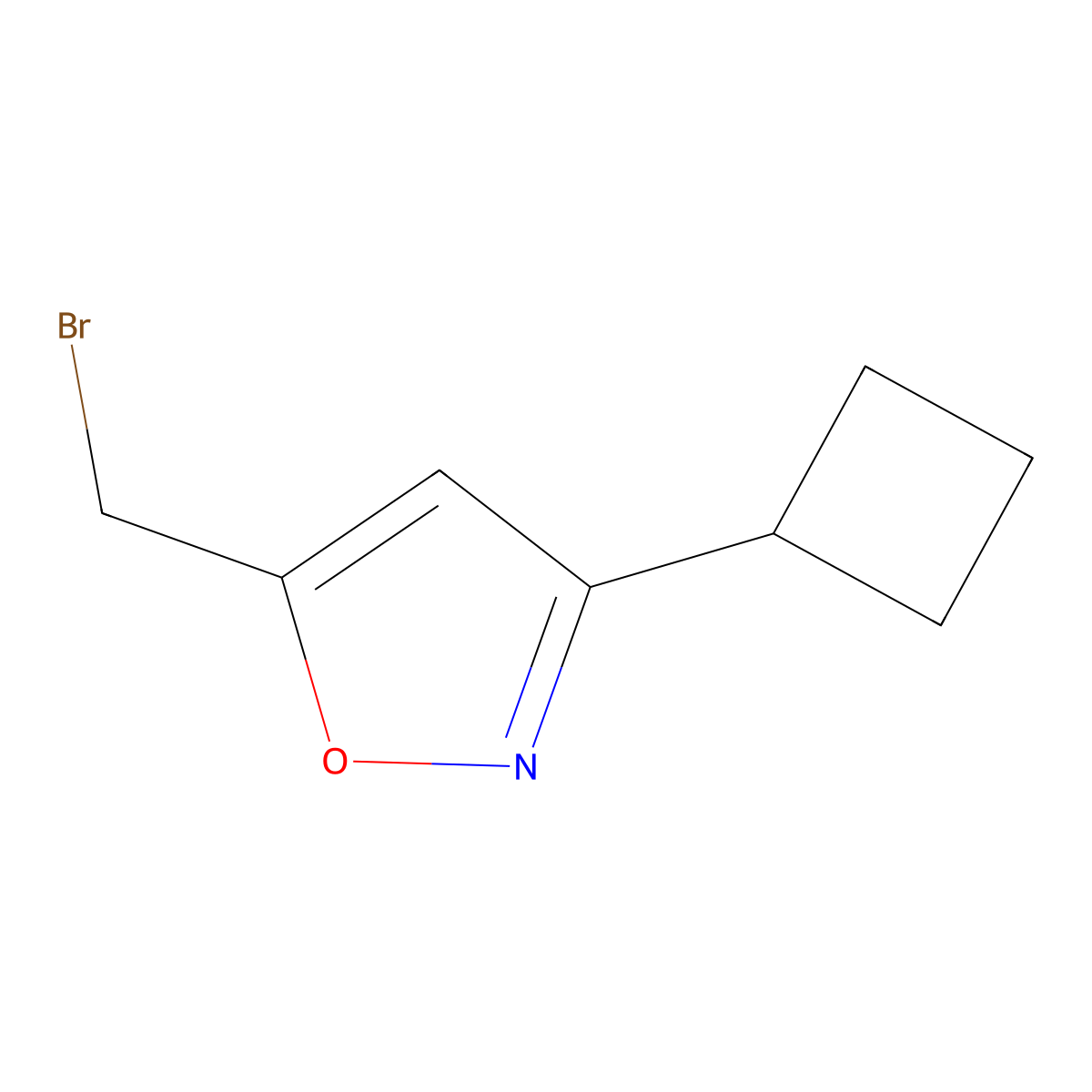 5-(Bromomethyl)-3-cyclobutyl-1,2-oxazole molecular structure, CAS 1536446-73-7
