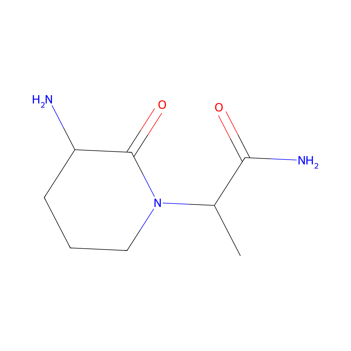 2-(3-Amino-2-oxopiperidin-1-yl)propanamide molecular structure, CAS 1536454-62-2