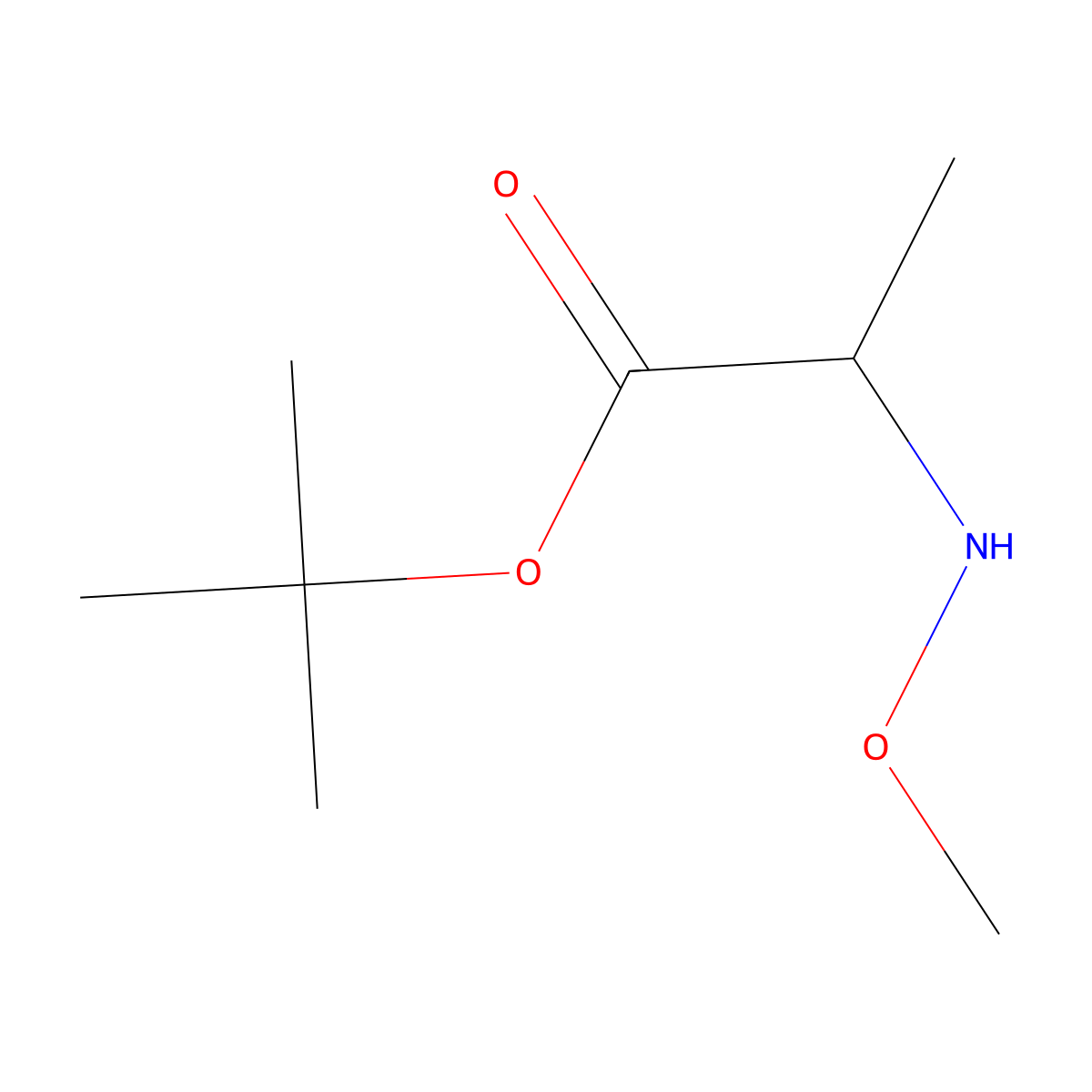 Tert-butyl 2-(methoxyamino)propanoate molecular structure, CAS 1536471-78-9