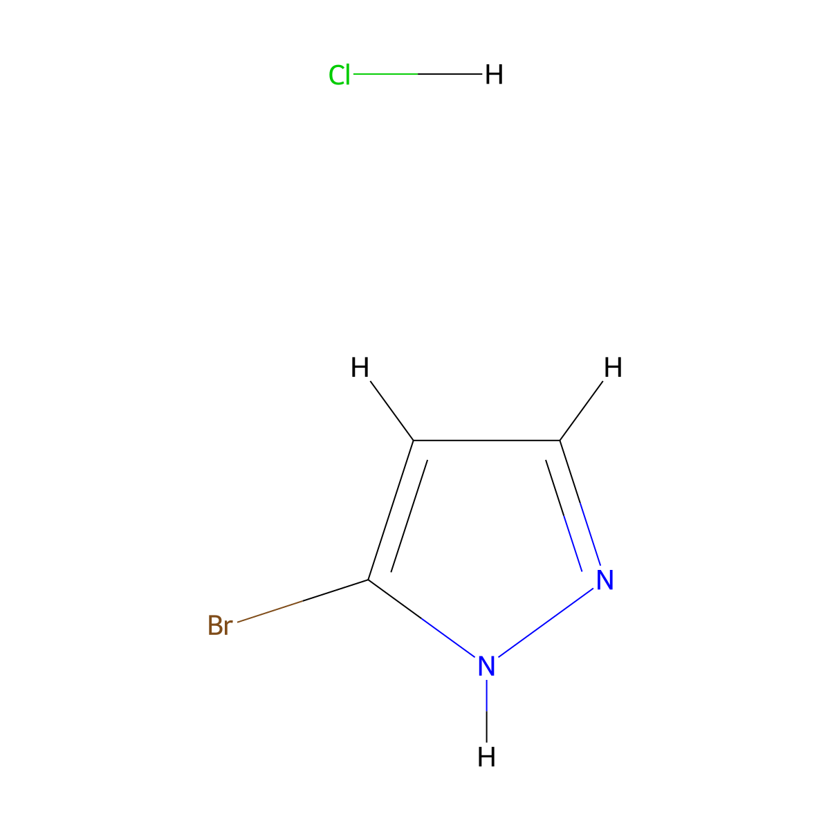 5-bromo-1H-pyrazole hydrochloride molecular structure, CAS 1536473-75-2