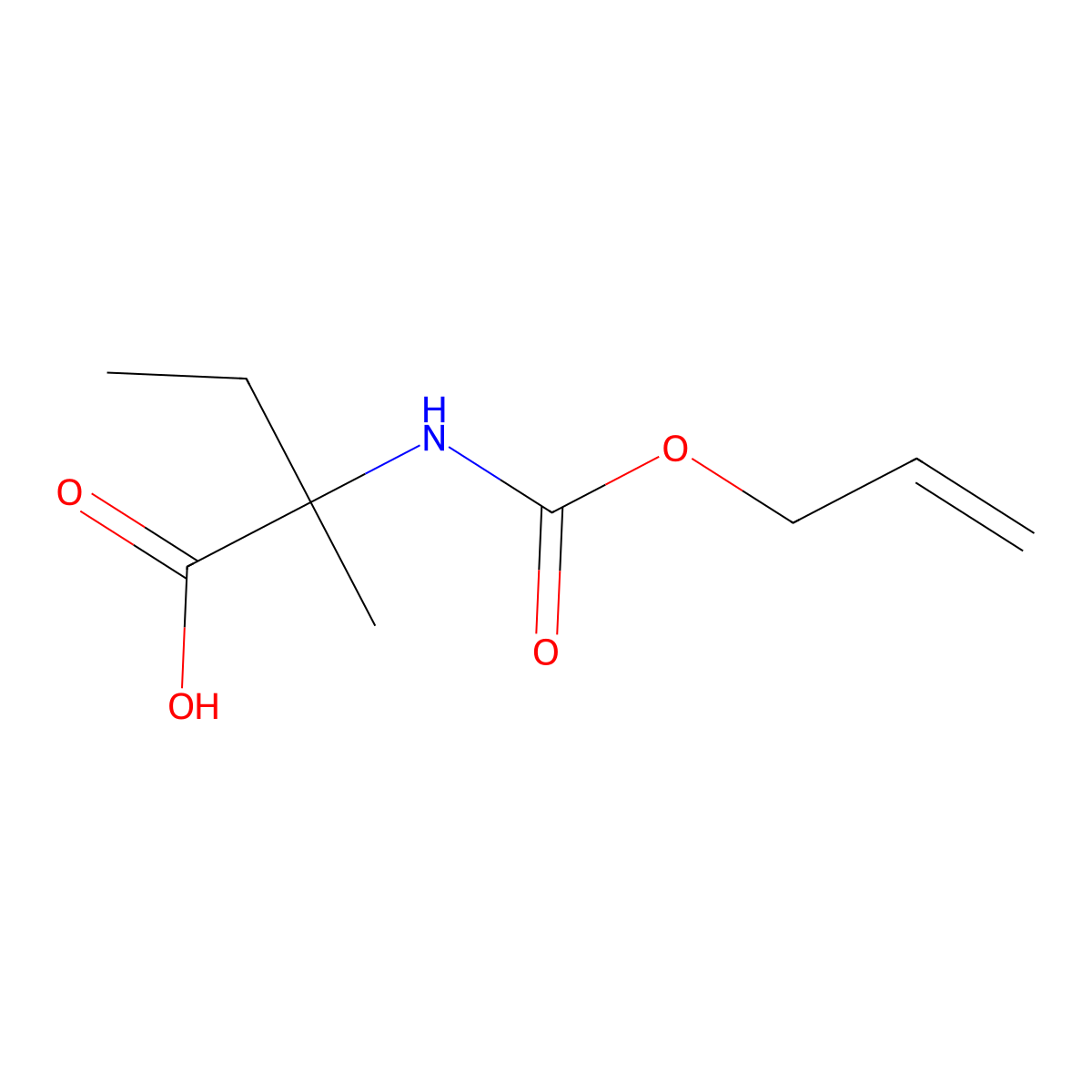 2-Methyl-2-{[(prop-2-en-1-yloxy)carbonyl]amino}butanoic acid molecular structure, CAS 1536476-01-3
