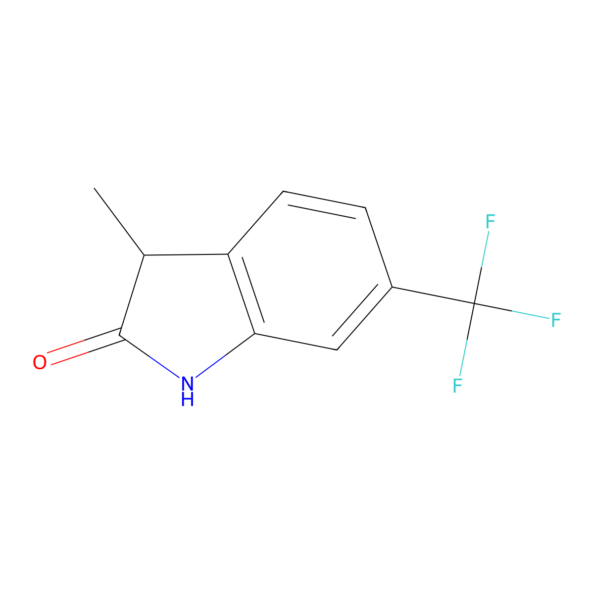 3-Methyl-6-(trifluoromethyl)-2,3-dihydro-1H-indol-2-one molecular structure, CAS 1536479-20-5