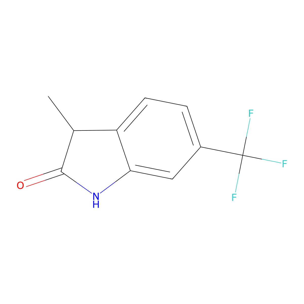 3-Methyl-6-(trifluoromethyl)-2,3-dihydro-1H-indol-2-one molecular structure, CAS 1536479-20-5