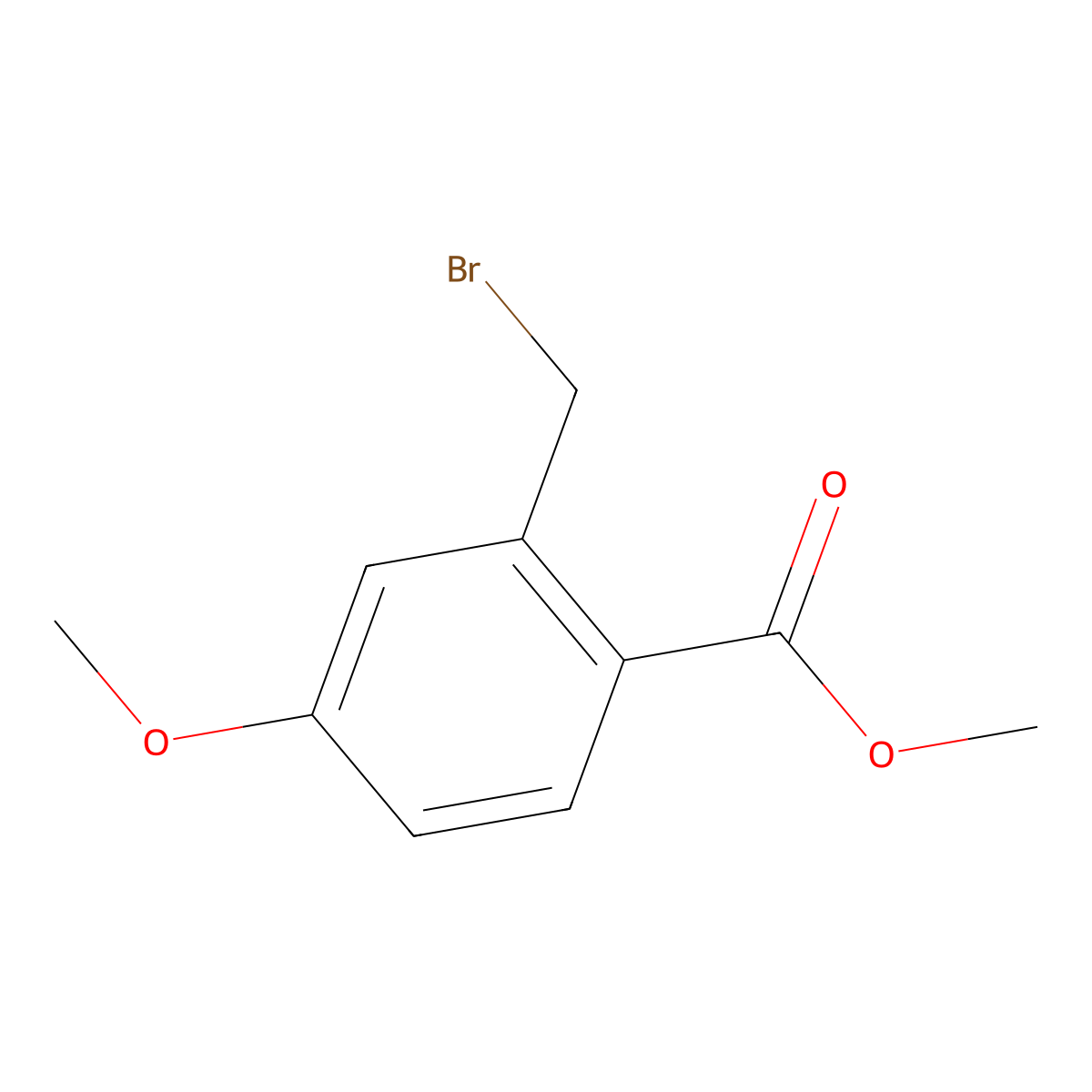 Methyl 2-(bromomethyl)-4-methoxybenzoate molecular structure, CAS 15365-25-0