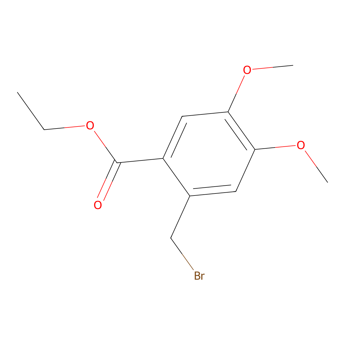 Ethyl 2-(bromomethyl)-4,5-dimethoxybenzoate molecular structure, CAS 15365-26-1