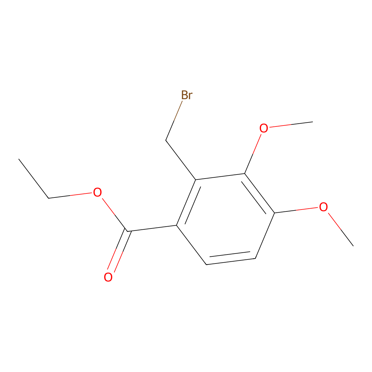 Ethyl 2-(bromomethyl)-3,4-dimethoxybenzoate molecular structure, CAS 15365-27-2